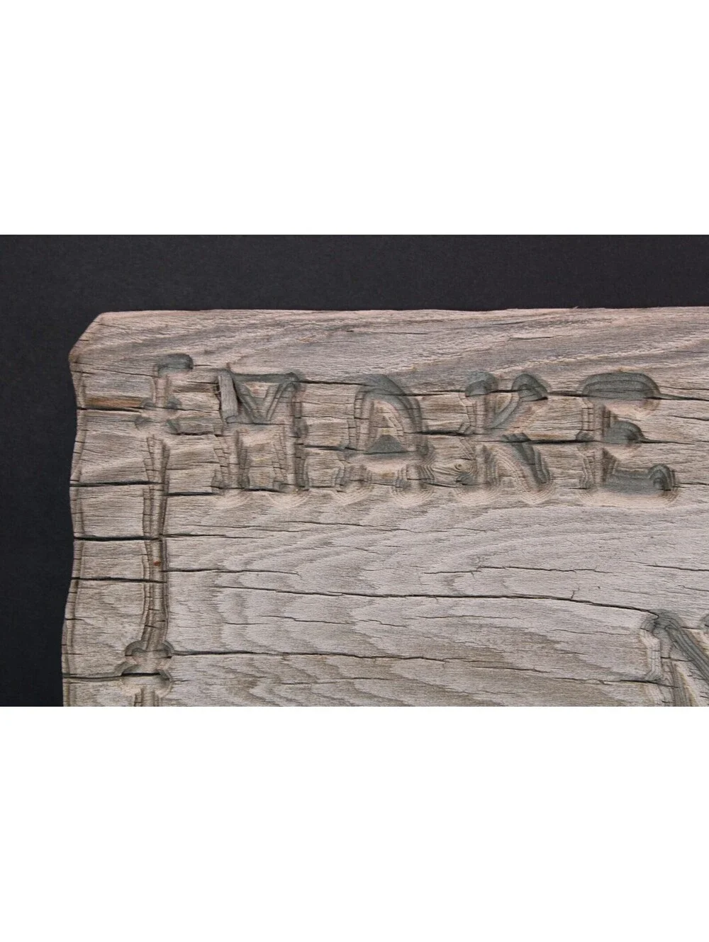 VTG Vietnam Era Weathered MAKE LOVE NOT WAR Hand Carved Wood Sign 16x5.5
